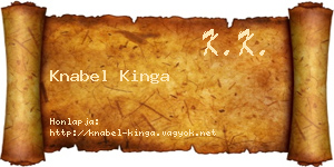 Knabel Kinga névjegykártya